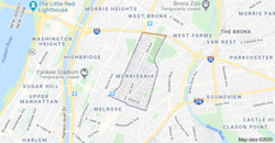 Morrisania, The Bronx areas by map