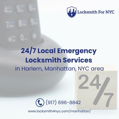 24/7 Local Emergency Locksmith Services in Harlem, Manhattan, NYC area