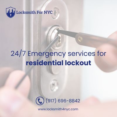 24/7 Emergency services for residential lockout