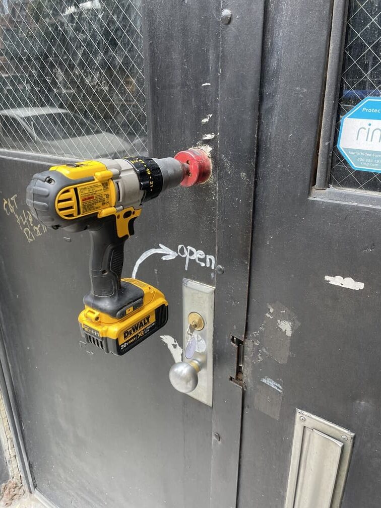 fresh installation smart deadbolt on front door
